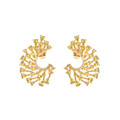 Luxenter Pendientes de Padparadscha acabado en oro amarillo 18k - Narbel