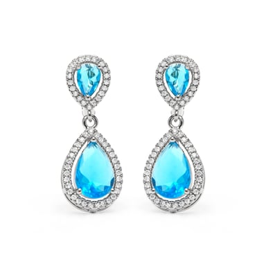 Luxenter Pendientes con Circonita Topacio Azul acabado plata - Misim