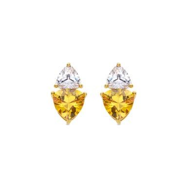 Luxenter Pendientes de Plata de Ley 925 y Padparadscha acabados en oro amarillo de 18k - Simtul
