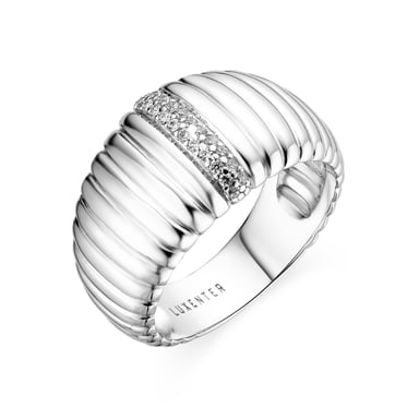 Luxenter Anillo de Plata de Ley 925 y Circonita Brillante acabado en rodio - Dorane