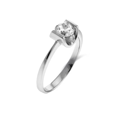Luxenter Anillo de Plata de Ley 925 con Circonita Brillante acabado en rodio - Setentaitres