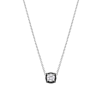 Luxenter Collar de Plata de Ley 925 y Circonita Onix acabado en rodio - Lehak
