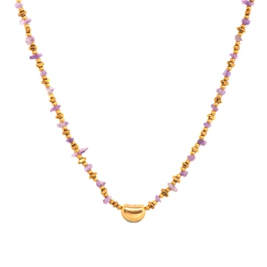 Luxenter Collar acabado oro amarillo de 18k y Amatista Natural - Tarthae
