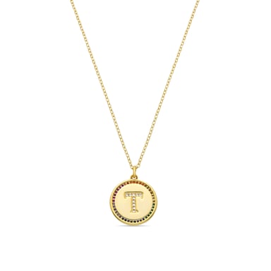 Luxenter Collar de Circonita Multicolor acabado en oro amarillo de 18K - Alphabet