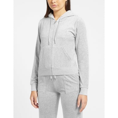 Women's Juicy Couture Velour Full-zip Track Jacket in Silver