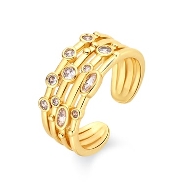 Anillo Luxenter de Aleación de Metal y Circonita Brillante acabado en oro amarillo de 18k - Ulethel