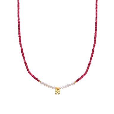 Luxenter Collar de Plata de Ley 925 y Perla Blanca acabado oro amarillo de 18k - Gama