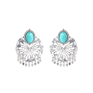 Luxenter Pendientes acabado plata y Amazonita - Kumora