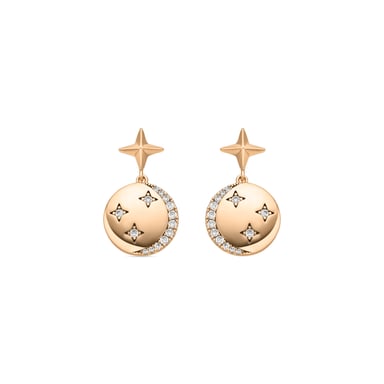 Luxenter Pendientes acabado oro amarillo de 18k y Circonita Brillante - Larad