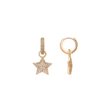 Luxenter Pendientes acabado oro amarillo de 18k y Circonita Brillante - Sasti