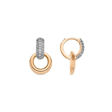 Luxenter Pendientes acabado oro amarillo de 18k y Circonita Brillante - Eithe