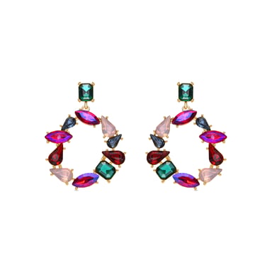 Luxenter Pendientes de Lacado Blanco acabado en oro amarillo de 18k - Tayris