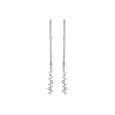 Luxenter Pendientes de Plata de Ley 925 y Circonita Brillante acabado rodio - Zener