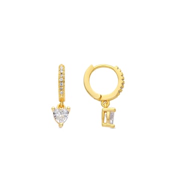 Luxenter Pendientes acabado oro amarillo de 18k y Circonita Brillante - Drasa