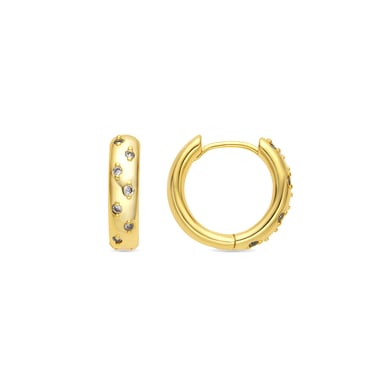 Luxenter Pendientes acabado oro amarillo de 18k y Circonita Brillante - Yase
