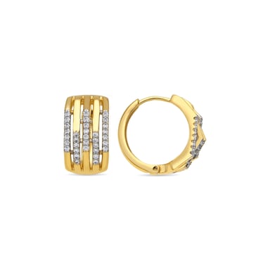 Luxenter Pendientes acabado oro amarillo de 18k y Circonita Brillante - Userax