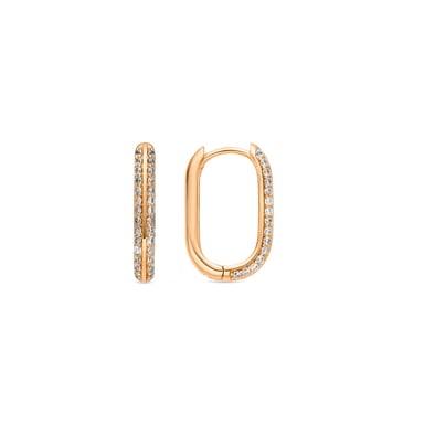 Luxenter Pendientes acabado oro amarillo de 18k y Circonita Brillante - Moer