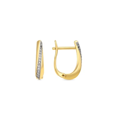 Luxenter Pendientes acabado oro amarillo de 18k y Circonita Brillante - Iquen