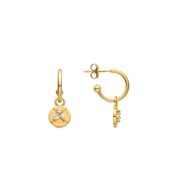 Luxenter Pendientes de Plata de Ley 925 y Circonita Brillante acabado oro 18k - Ufore