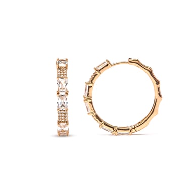 Luxenter Pendientes de Circonita Brillante acabado en oro amarillo de 18k - Ulfan