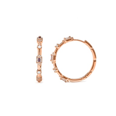 Luxenter Pendientes de Circonita Brillante acabado en oro amarillo de 18k - Nemako