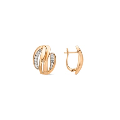Luxenter Pendientes acabado oro amarillo de 18k y Circonita Brillante - Balik