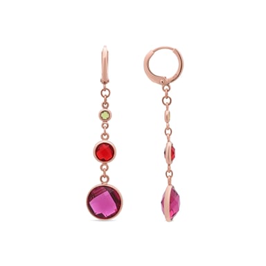 Pendientes Luxenter de Aleación de Metal y Circonita Multicolor acabado en oro rosa de 18k - Huis