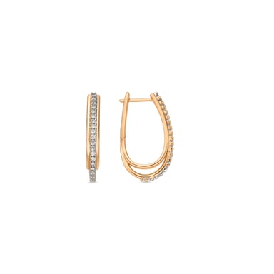 Luxenter Pendientes acabado oro amarillo de 18k y Circonita Brillante - Boku