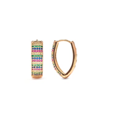 Luxenter Pendientes de Circonita Brillante acabado en oro amarillo de 18k - Ydero