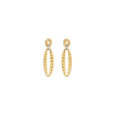Luxenter Pendientes acabado oro amarillo de 18k y Circonita Brillante - Ethua