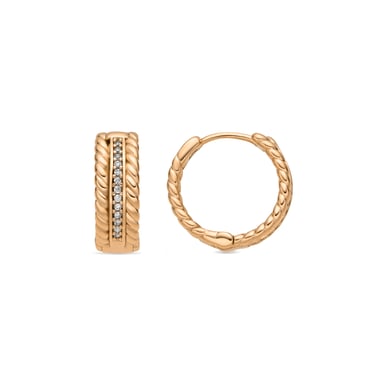 Luxenter Pendientes acabado oro amarillo de 18k y Circonita Brillante - Yugge