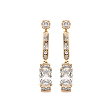 Luxenter Pendientes acabado oro amarillo de 18k y Circonita Brillante - Chiuk