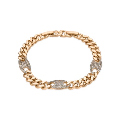 Luxenter Pulsera acabado oro amarillo de 18k y Circonita Brillante - Huka
