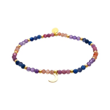 Luxenter Pulsera de Plata de Ley 925 y Cristal Multicolor acabado oro 18k - Linshu