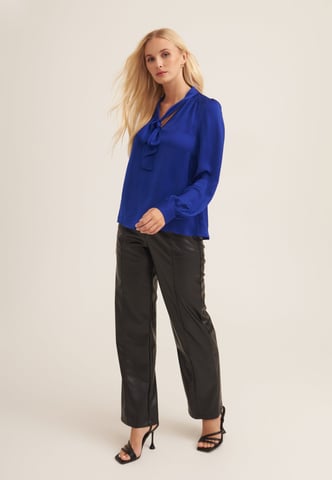 Top de Manga Larga con Cuello Anudado Azul Real