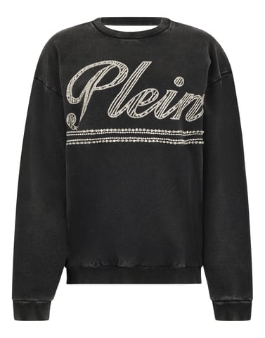 Round Neck Sweatshirt Spiderweb Strass