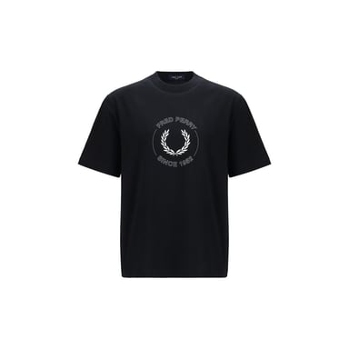 Camiseta de algodón negra Fred Perry
