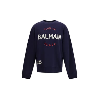 Sudadera de Algodón Azul Balmain
