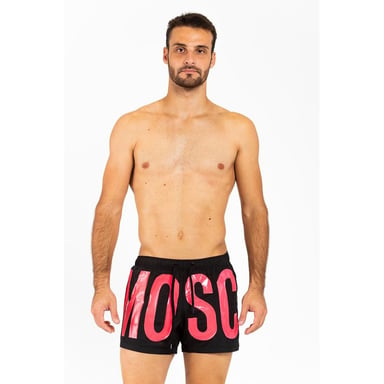 Shorts de baño de poliéster fucsia Moschino