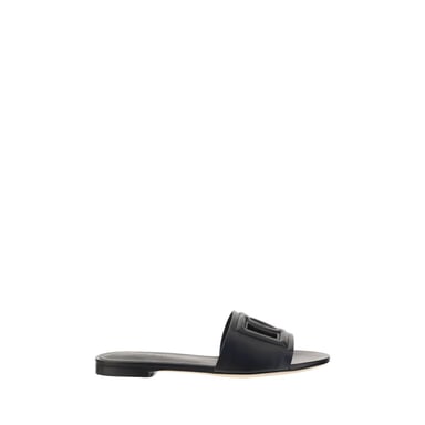 Sandalias Bos Taurus de Cuero de Ternera Negro de Dolce & Gabbana