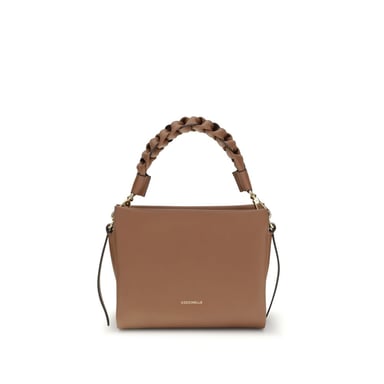 Bolso de Hombro Bos Taurus de Cuero de Ternera Beige Coccinelle