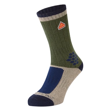 Calcetines de senderismo de lana reciclada en bloque de colores medianos para hombres y mujeres