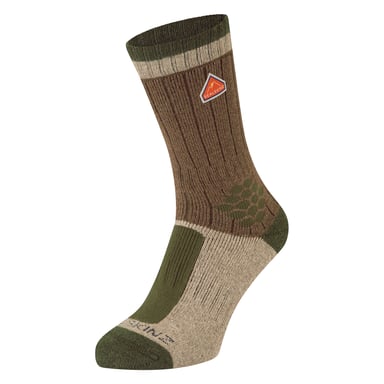 Calcetines de senderismo de lana reciclada en bloque de color medio para hombres y mujeres