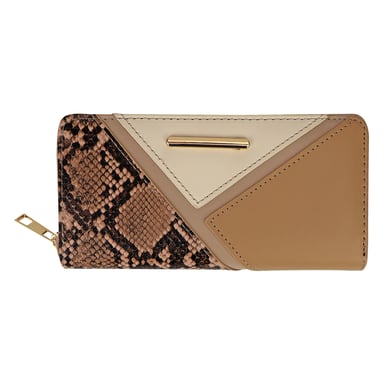 Cartera de Dama de Cuero Sintético con Paneles Grande Organizador de Monedas y Tarjetas