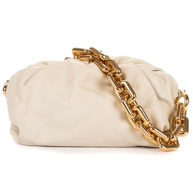 Bottega Veneta Chain Pouch en marfil Cuero de ternero