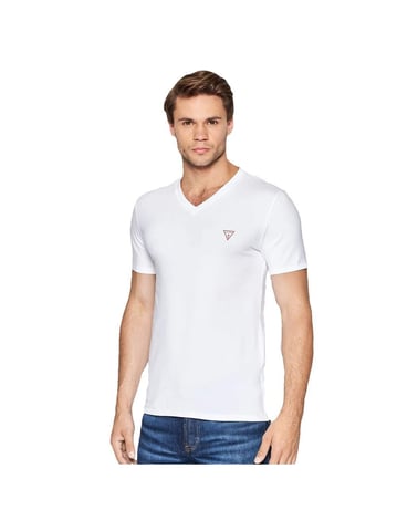 Camiseta Guess para hombre con el clásico logo triangular rojo.