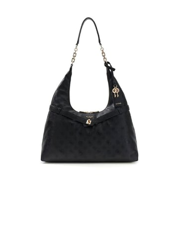 Bolso Hobo Negro con Logo Guess