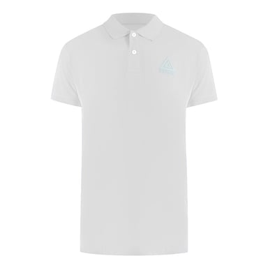 Polo Blanco Con Logo De Triángulo De Iceberg