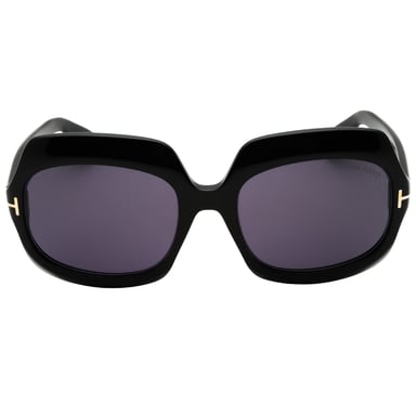 Gafas De Sol Extragrandes De Color Negro Brillante Ahumado De Tom Ford