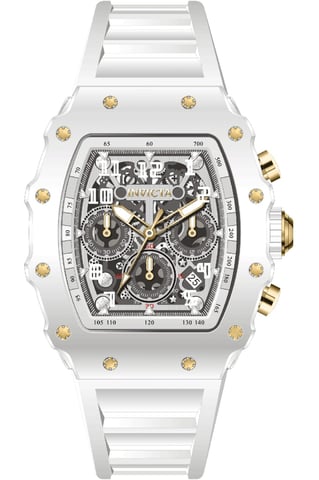 Invicta Racing 69700 Reloj de Hombre - Movimiento de Cuarzo - Acrílico con Esfera Plateada - 43 mm